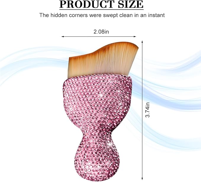 Bling Car Detailing Brush, Crystal Rhinestone Non-Scratch Vehicle Cleaning Dust - Image 2