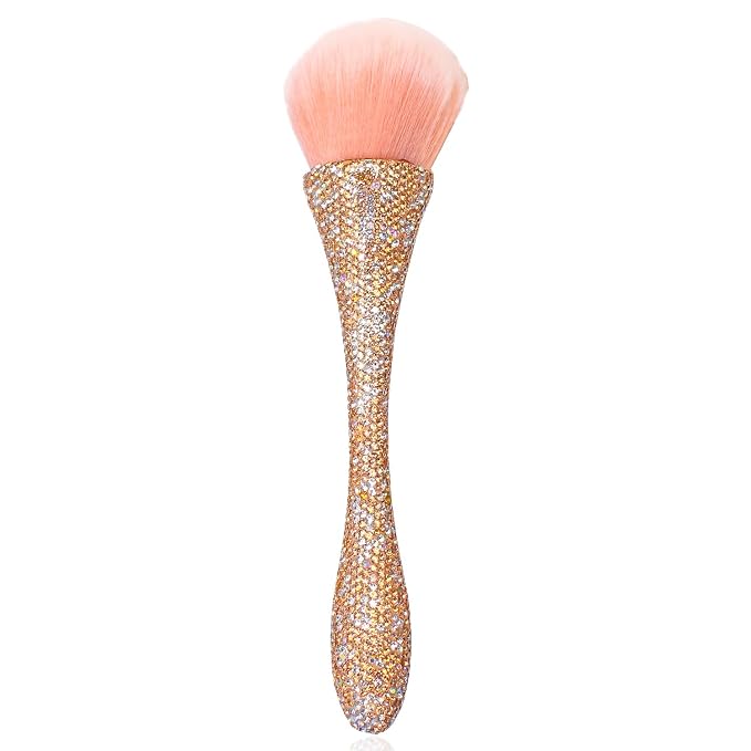 WOKOTO 1pcs Gold Rhinestone Nail Dust Brushes by WOKOTO