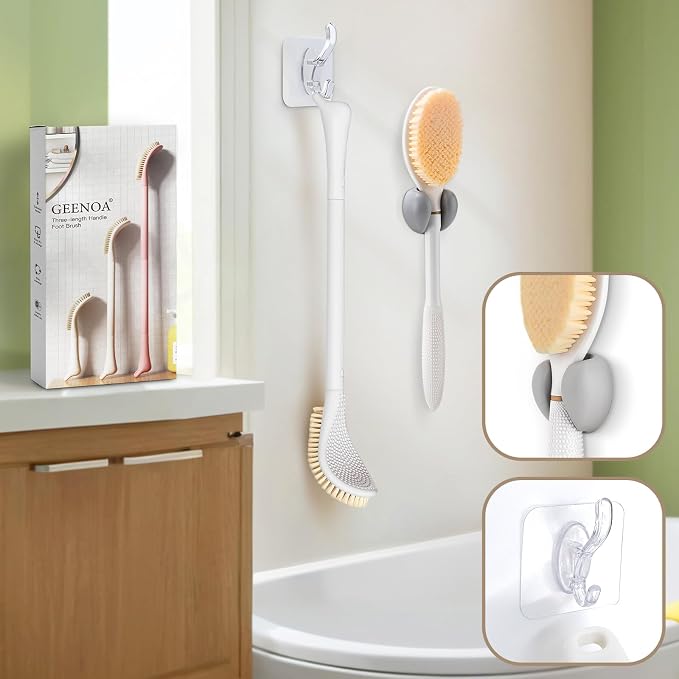 New Foot Brush & Back Scrubber Set 2PCS, 10.2''- 27.5'' Adjustable Foot Scrubber - Image 9