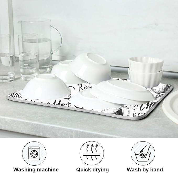 Coffee Cups Print Dish Drying Mat - Image 6