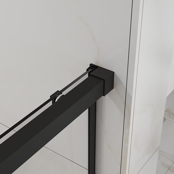 Semi-Frameless Sliding Bathtub Door 60" W x 58" H, 1/4" Clear Tempered Glass - Image 4