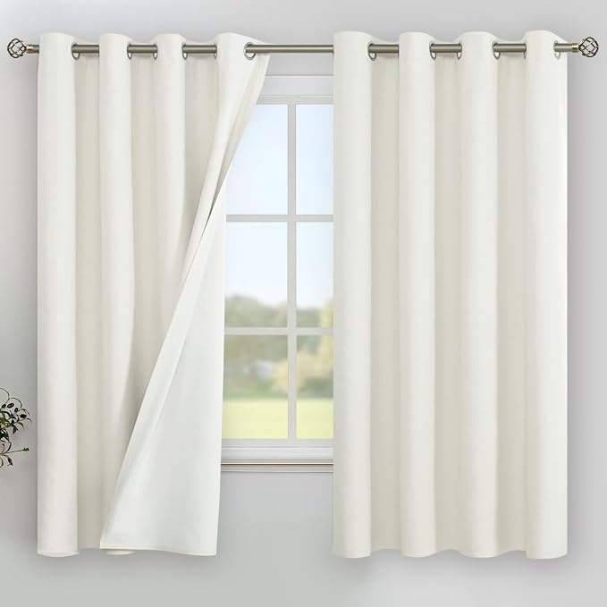 YoungsTex Iovry Linen 100% Blackout Curtains 63 Inches Long by YoungsTex