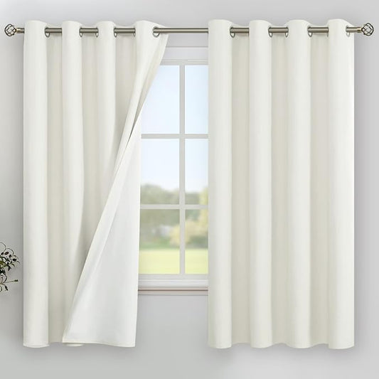 YoungsTex Iovry Linen 100% Blackout Curtains 63 Inches Long by YoungsTex