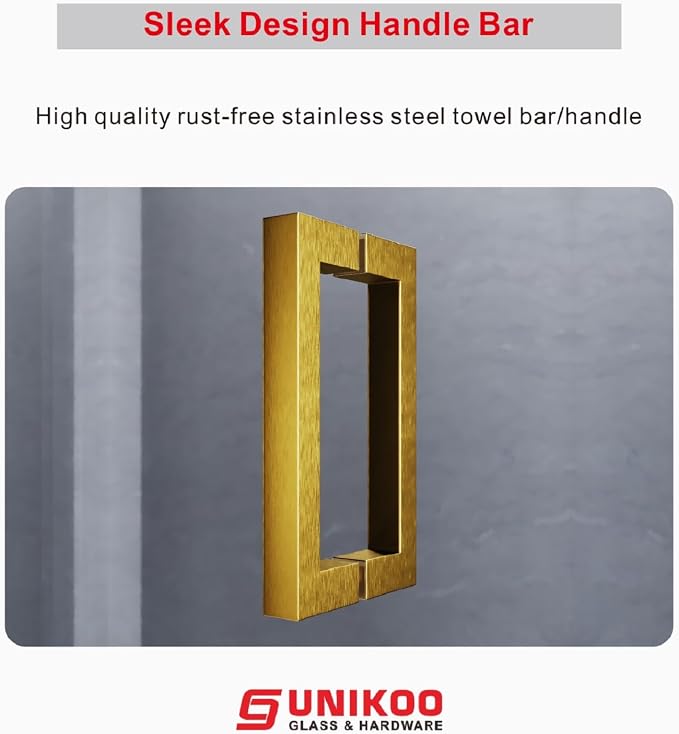 3/8" Sliding Glass Shower Door, 61-65" W x 76" H Frameless Bathroom Door - Image 6