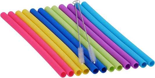 tifanso 14PCS Reusable Silicone Straws - Image 2