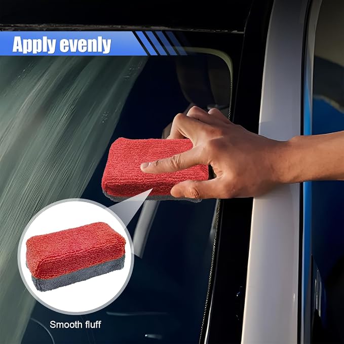 12PCS Ceramic Coating Applicator Sponge, Microfiber Rectangular Auto Polishing - Image 4