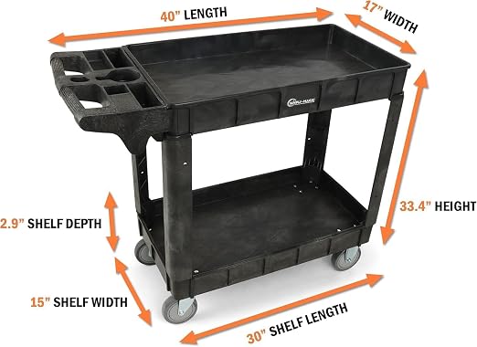 Simpli-Magic Rolling Utility Cart on Wheels, Heavy Duty Tool - Image 2