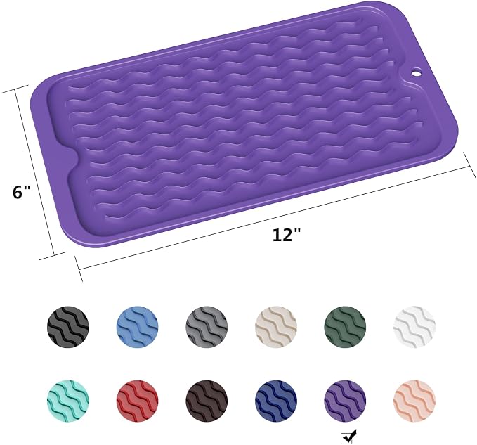 ZLR Silicone Dish Drying Mat for Kitchen Counter, Eco-Friendly Fast Dry Dish Mat - Image 6