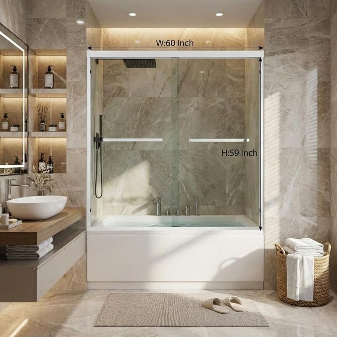 Bathtub Shower Door, 6mm SGCC Tempered Glass - Image 2