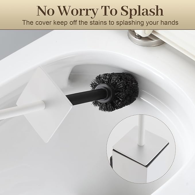 Toilet Brush and Holder Wall Mounted, Bathroom Toilet Brush, Drill or 3M - Image 4