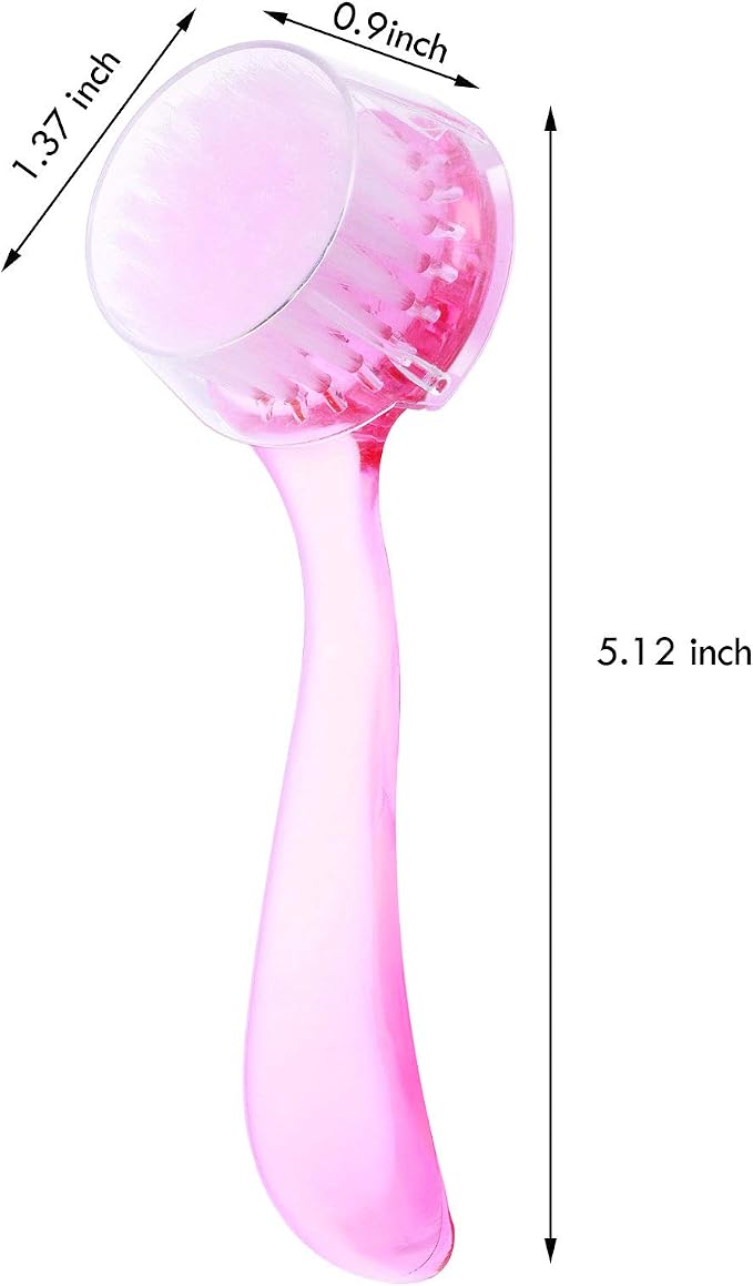 3 Pieces Facial Cleansing Brush Acrylic Handle Face Scrubbers Soft Bristle - Image 6