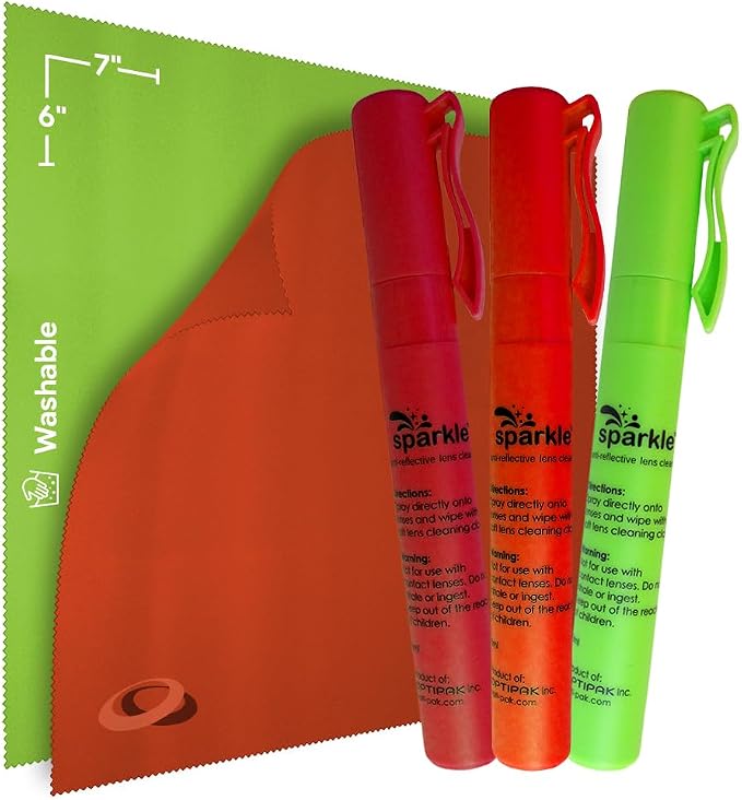 Sparkle Anti-Reflective Safe Pen Lens Cleaner Spray kit by OPTIPAK