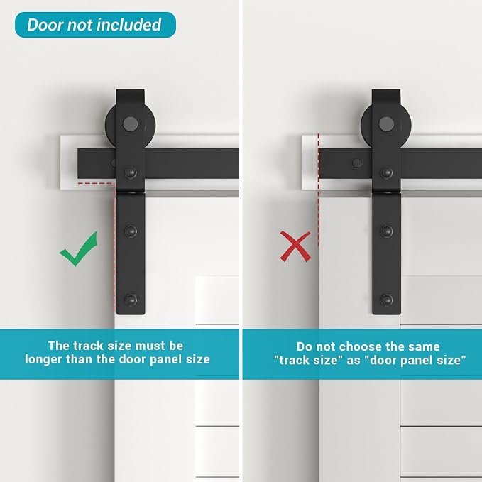 30" Bi-Folding Sliding Barn Door Hardware Track Kit, Smoothly&Quietly, Side - Image 10