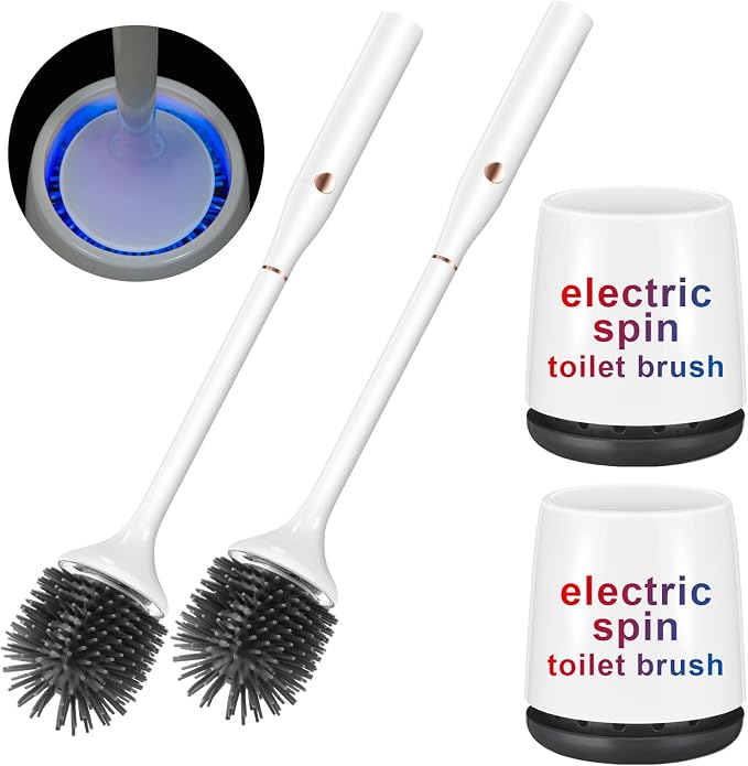 Electric Toilet Bowl Brush, Silicone Toilet Brush, Toilet Bowl Brush and Holder by ratolo