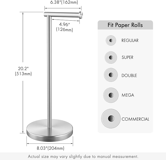 KES Toilet Paper Holder Stand SUS 304 Stainless Steel Rustproof Pedestal - Image 6