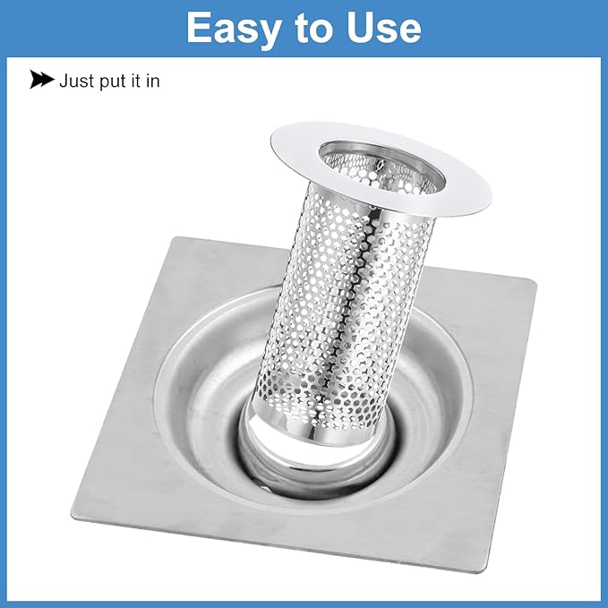 uxcell 3 Pack Shower Drain Strainer, 3.1" x 2.5" Stainless Steel Floor Drain - Image 5
