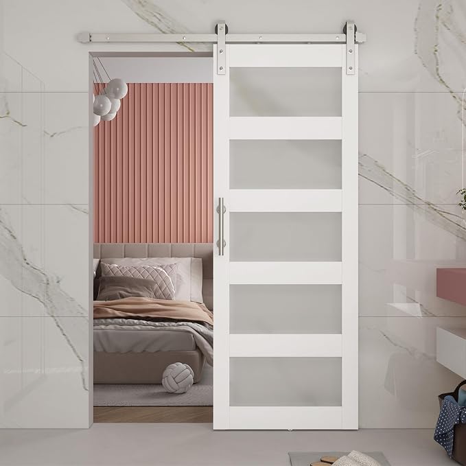 BARNSMITH 32in x 84in Glass Barn Door by BARNSMITH