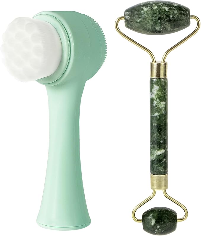 Face Brush 2 in 1, Silicone Facial Cleansing Exfoliating Brush Soft Bristles by BEOMEEN