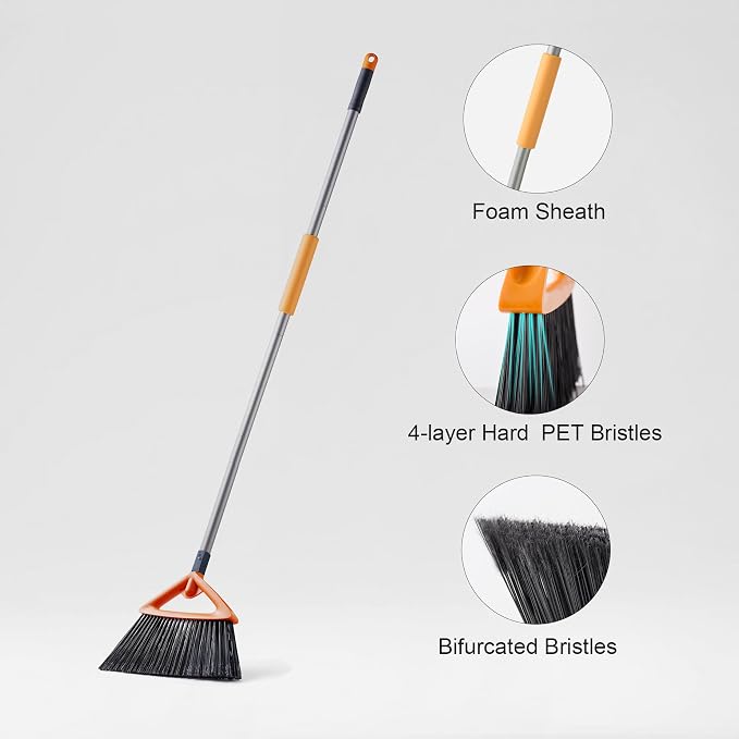 Heavy Duty Broom with Dustpan Combo Set Indoor and Outdoor Dual Purpose - Image 4