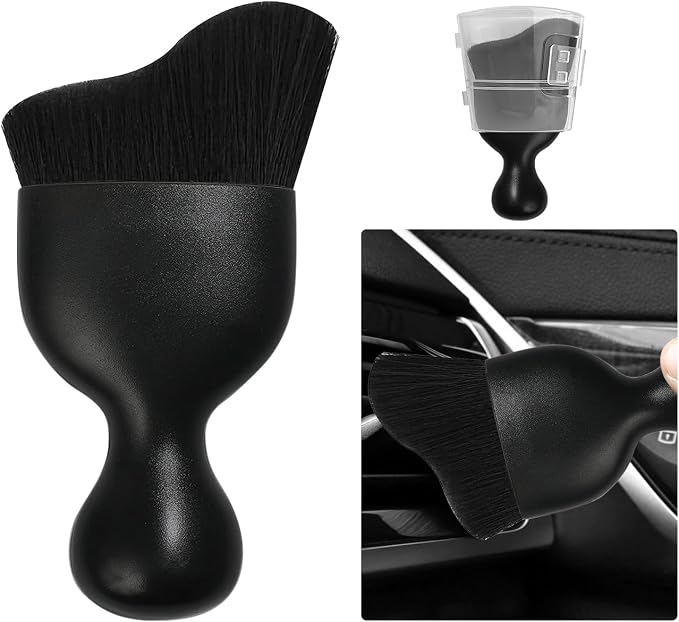 Ziciner Car Detailing Brush, Curved Soft Bristles Auto Removal Dust Collectors by Ziciner