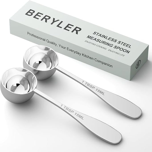 2PCS 1tbsp Single Measuring Spoon, Stainless Steel Individual Teaspoon by BERYLER