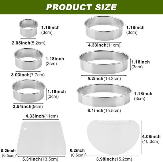 6PCS Round Cookie Cutters Set, Stainless Steel Biscuit Cutters - Image 2