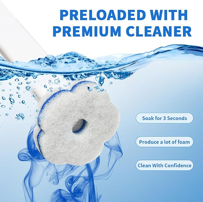 48 Count Disposable Toilet Brush Refill Pads, Disposable Toilet Bowl Wand - Image 4