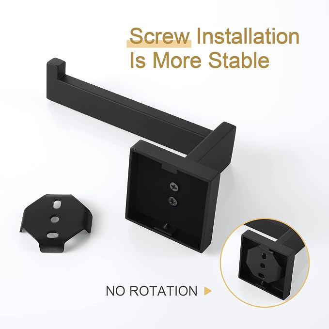 KOKOSIRI Black Toilet Paper Holders Bathroom Toilet Paper Roll Holder SUS304 - Image 6