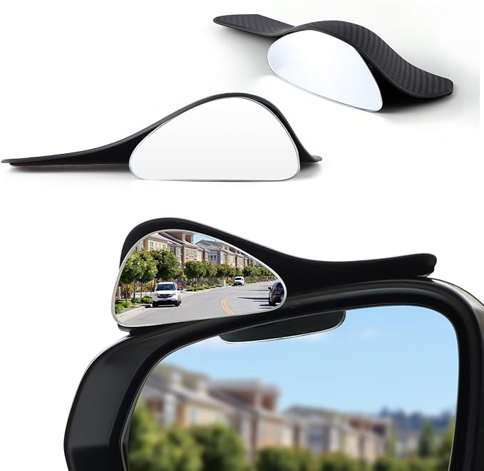 LivTee Blind Spot Mirror with Side Mirror Rain Guard, Carbon Fiber 2-in-1 Side by LivTee