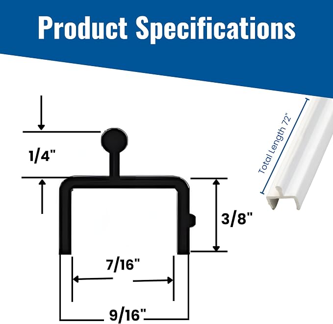 KC Hardware Vinyl Sliding Screen Door Track, Sliding Door Bottom Track - Image 3