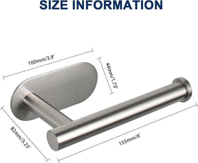 NearMoon Toilet Paper Holder Self Adhesive, Premium Thicken SUS304 Stainless - Image 4