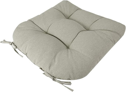 FUNHOME Outdoor Chair Cushions 19 x19 Inch,Water Resistant Tufted Seat Cushions 19",Reversible,Weather Resistant,Rounded Back Wicker Chair Cushion for Patio Garden Furniture(Light Brown)