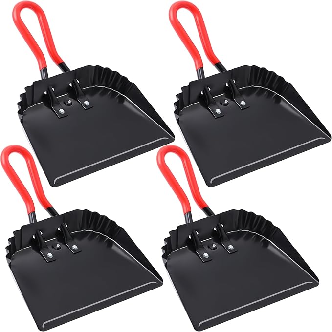 Uiifan 4 Pcs Industrial Metal Dustpans 12" Heavy Duty Dust Pan by Uiifan
