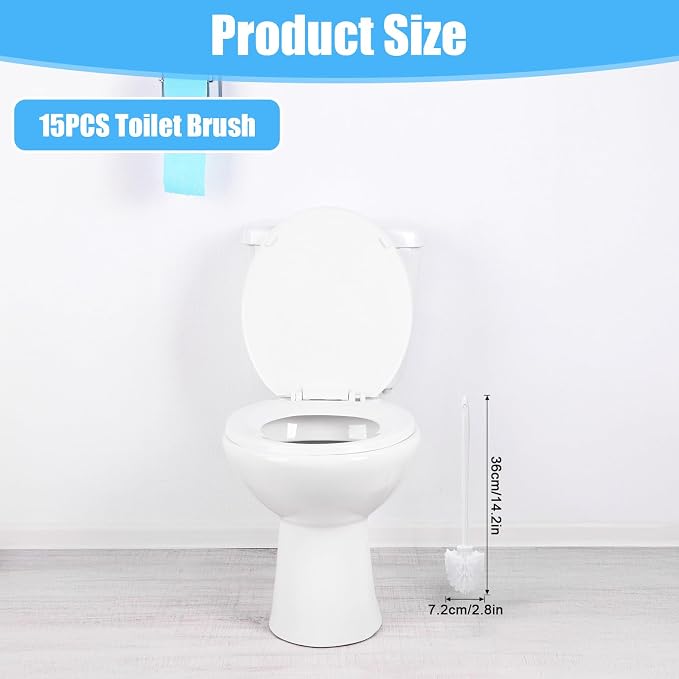 JIEYAO 15 Pcs Heavy Duty Toilet Brush, 14.2 Inch Commercial Toilet Bowl Brush - Image 2