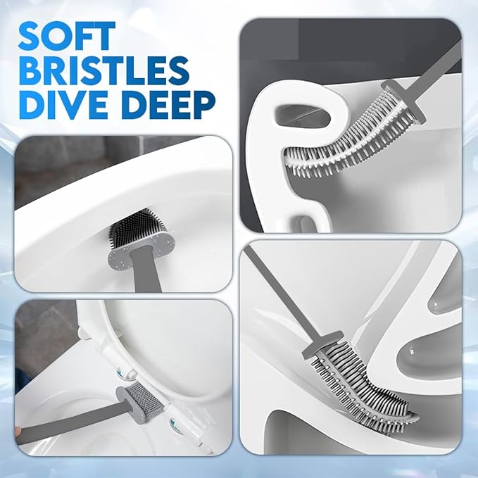 Modern Minimalist Silicone Toilet Brushes & Holders - Image 3