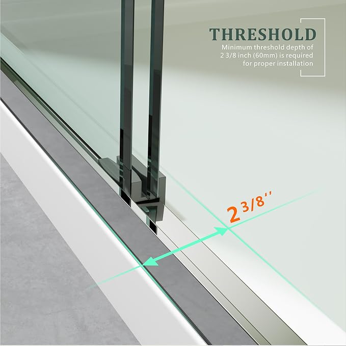 Chrome Glass Shower Door, Waterproof Design Double Sliding Stainless Steel - Image 6