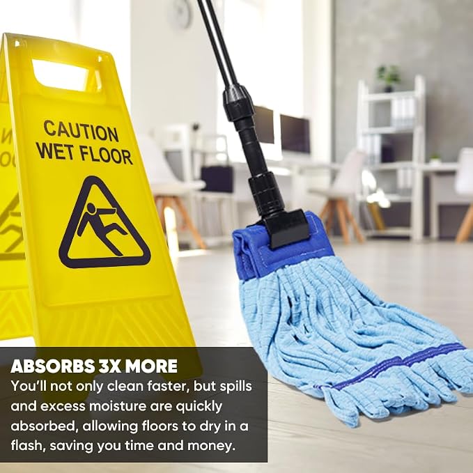Commercial Mop Head Replacement – 1 Pack Medium Green Microfiber Tube Mop | - Image 5