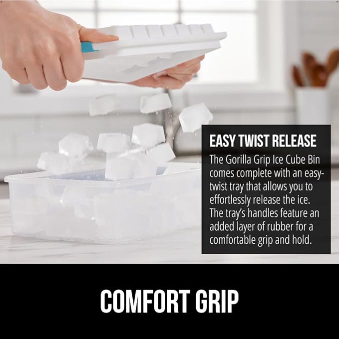 GORILLA GRIP Stackable Ice Cube Tray and Bin Set - Image 4
