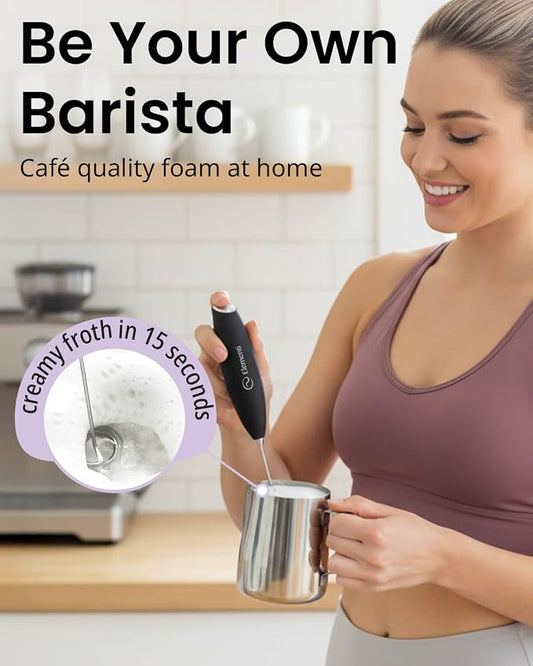 Elementi Electric Milk Frother Handheld, Matcha Whisk, Milk Foamer - Image 2