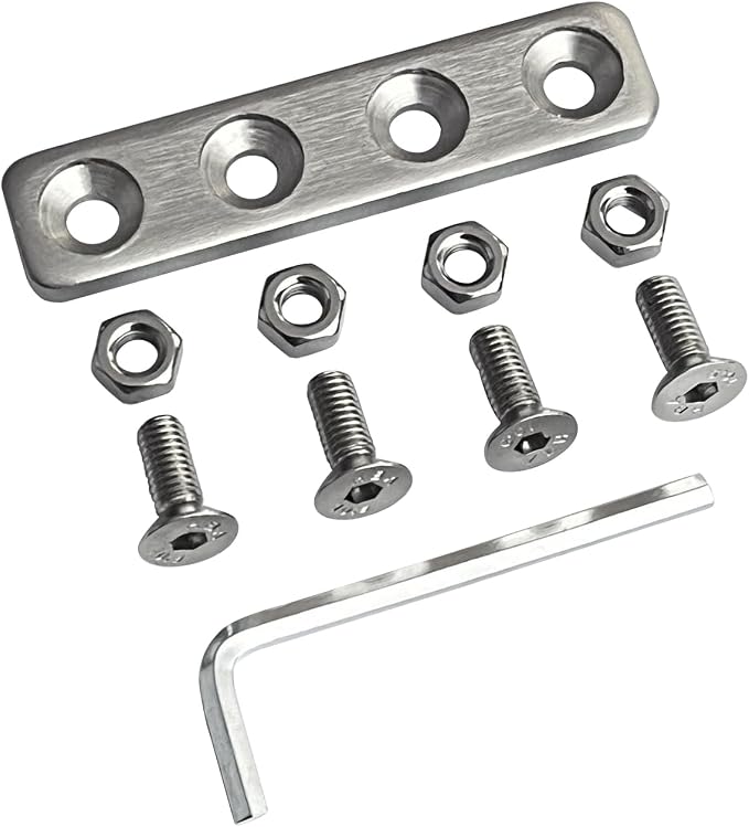 Homacer Sliding Barn Door Hardware Brushed Nickel Junction Plate by HOMACER