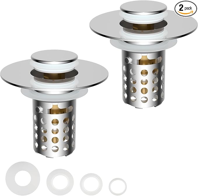 Universal Bathroom Sink Drain Strainer Hair Catcher 2PCS Upgraded by Greatcomfortathome