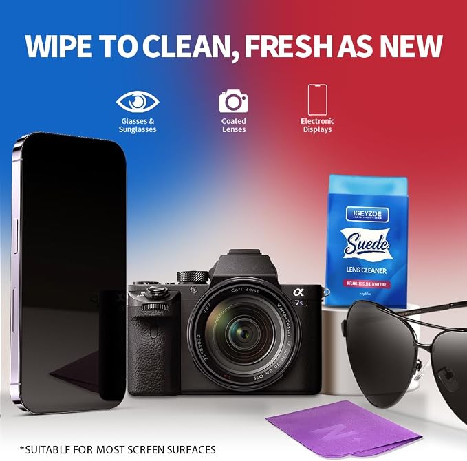 8-Pack Microfiber Lens Cleaning Cloths Eyeglass Lens Cleaner Glasses Cleaning - Image 4