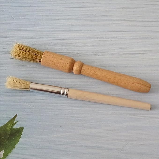 Coffee Grinder Cleaning Brush 2Pcs, Wood Handle & Natural Bristles Wood Dusting - Image 7