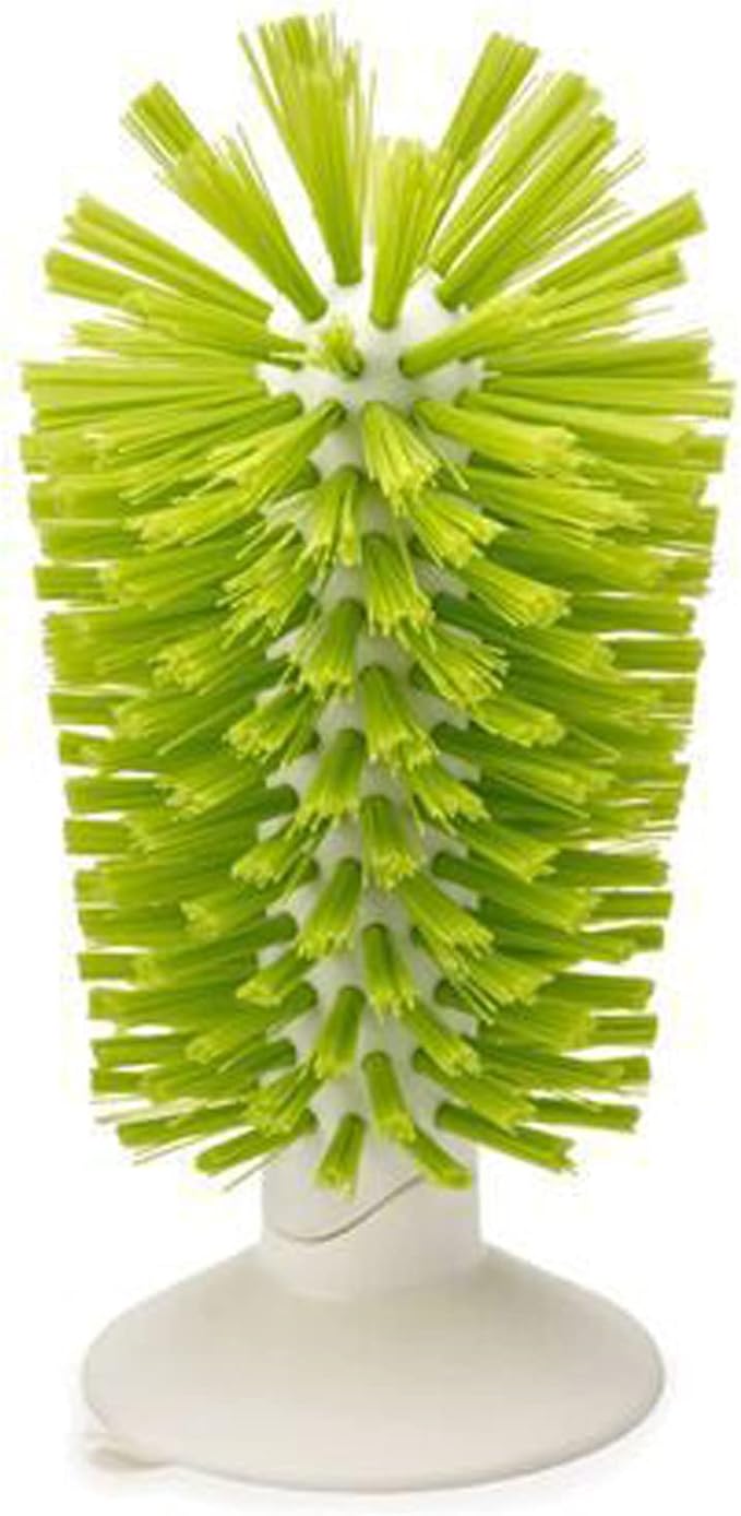 Brush-Up Glass Brush with Suction Cup Upright Stays in Sink Bristle Scrub by Hengkaising