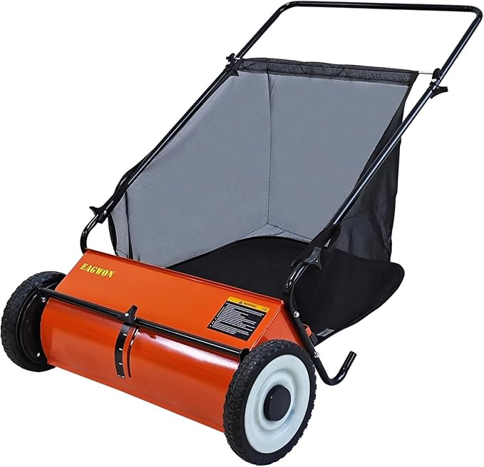 Push Lawn Sweeper, 26-Inch Width, 7 Cu. Ft. Hopper Capacity, 4 Spinning Brushes by TaketheBurdenOutofChoosing