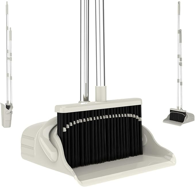 Broom and Dustpan Set, Standing Dustpan Broom Set, Broom by AISHUJIE