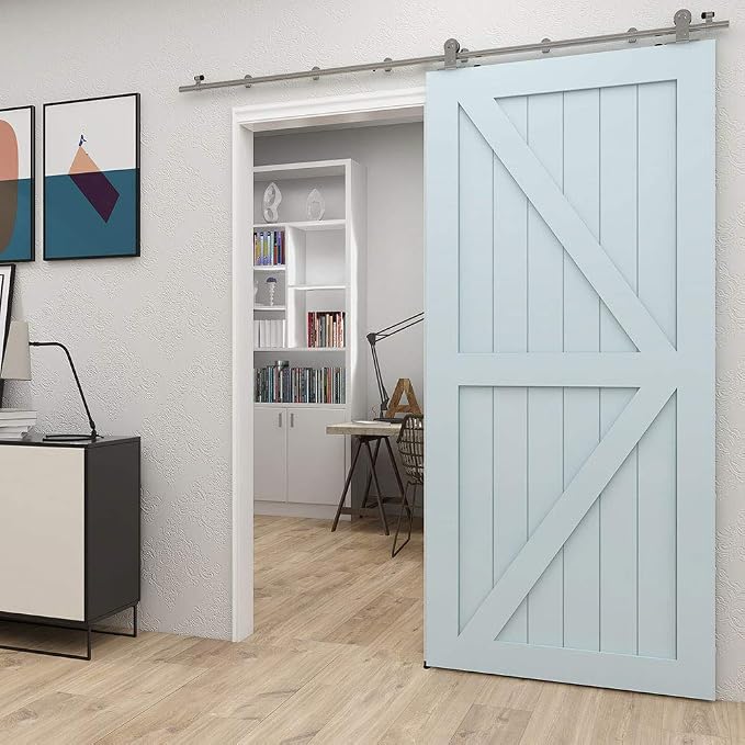 TSMST 10FT Sliding Barn Door Hardware Kit, Top Mount Stainless Steel Heavy Duty - Image 8
