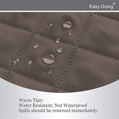 Easy-Going Reversible Couch Cover for 3 Cushion Couch Sofa Cover for Dogs Water Resistant Furniture Protector Cover with Foam Sticks Elastic Straps for Pet Cat (Sofa, Taupe/Ivory)