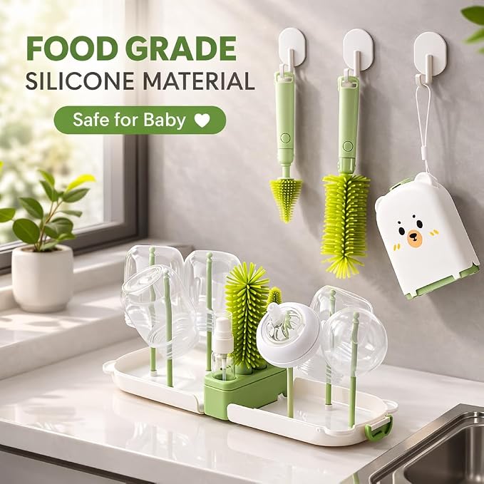 Travel Bottle Cleaner kit, 7in1 Baby Toddler Travel Essential Silicone Bottle - Image 2