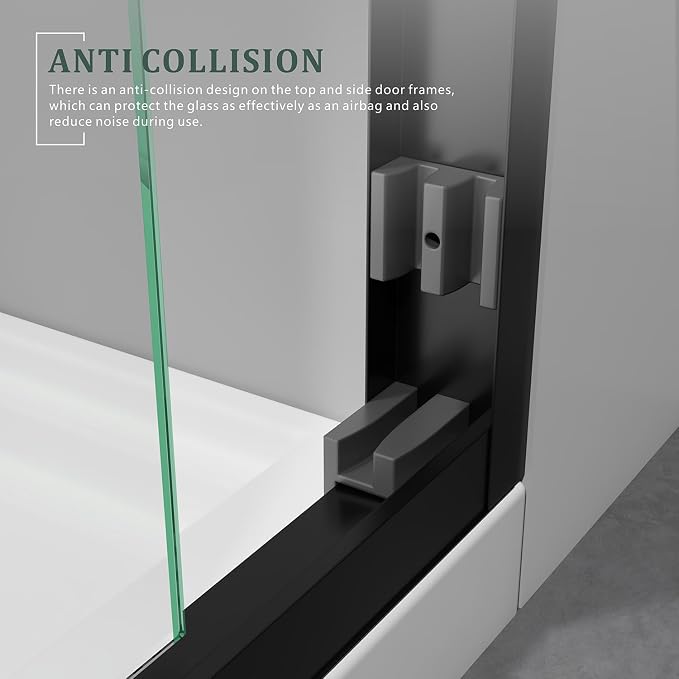 Sliding Bathtub Shower Door 56-60" Width x 62" Height - Image 3